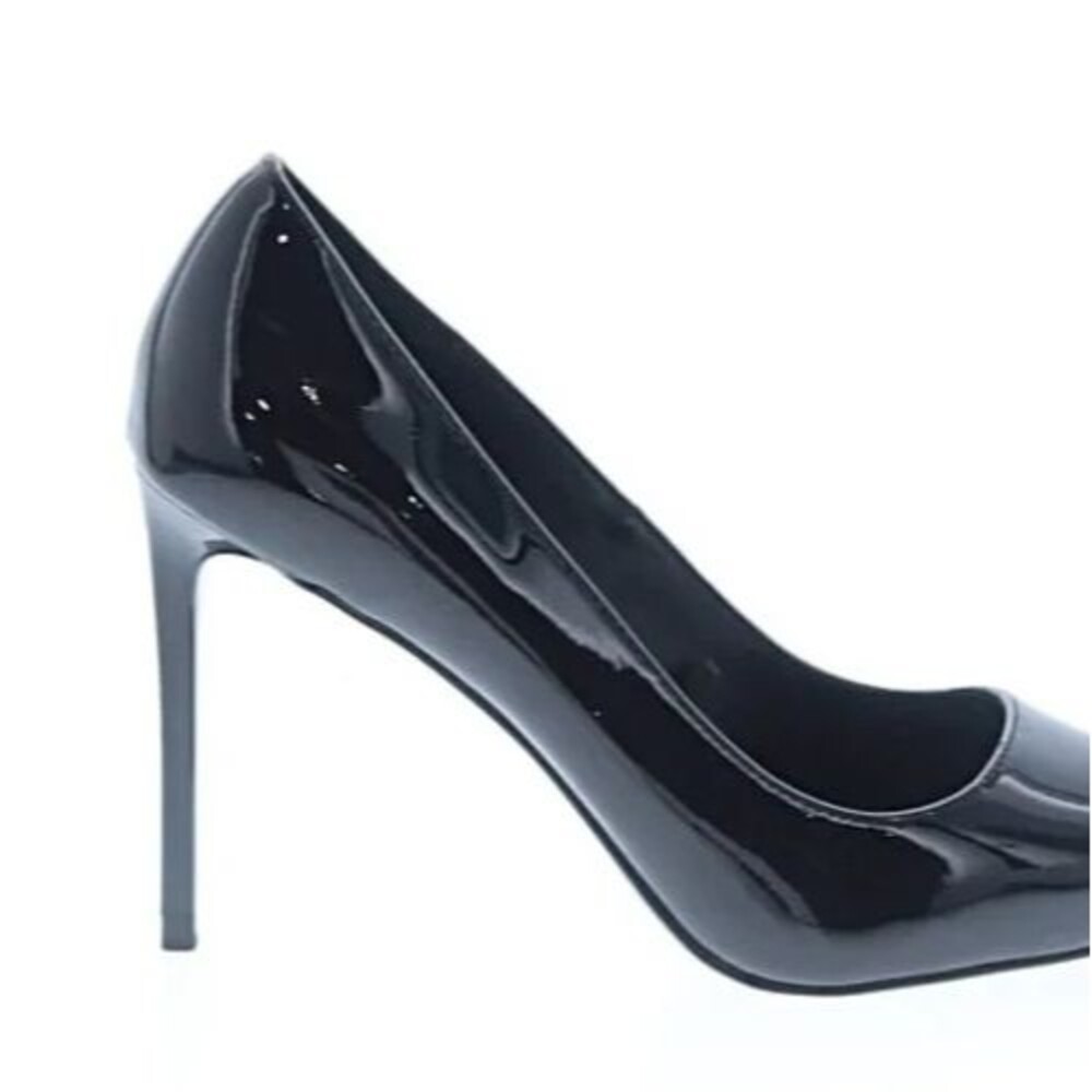 DESIGNER MNG BLACK FAUX PATENT LEATHER POINTED TOE HIGH HEEL PUMPS SHOES 8.M - Picture 13 of 16